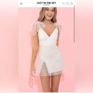 Lucy in the Sky Tia A line Dress in white sequin